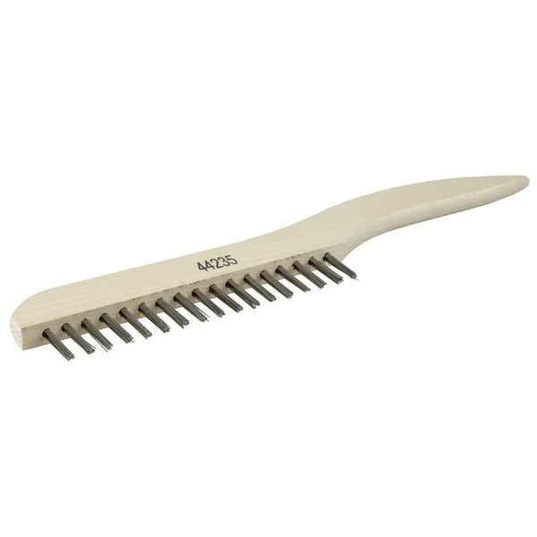 Weiler Hand Wire Scratch Brush, .012 Fill, Shoe Handle, 1 x 17 Rows 44235 - main